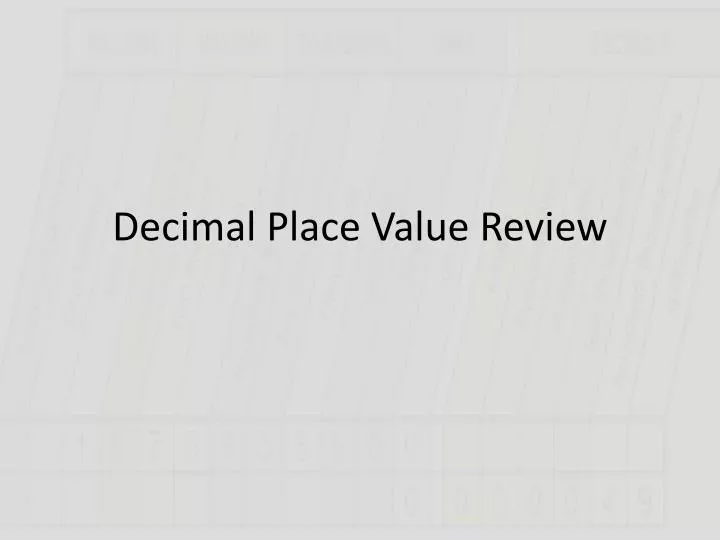 decimal place value review