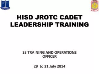 HISD JROTC CADET LEADERSHIP TRAINING