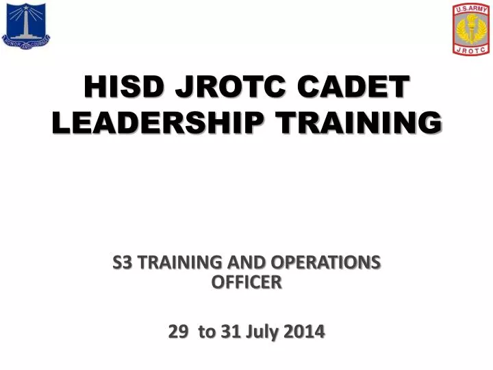 hisd jrotc cadet leadership training