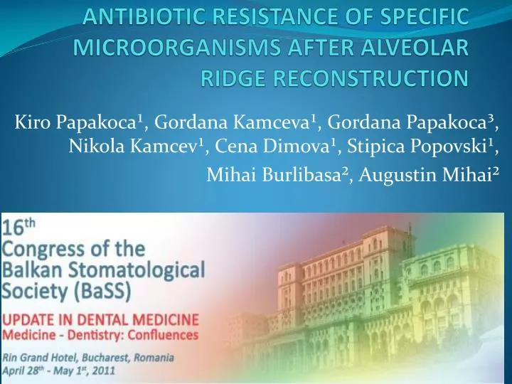 antibiotic resistance of specific microorganisms after alveolar ridge reconstruction