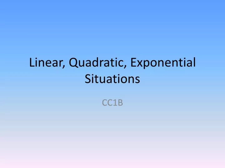 linear quadratic exponential situations