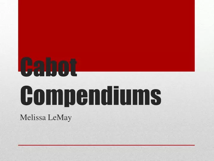 cabot compendiums
