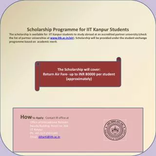 Scholarship Programme for IIT Kanpur Students