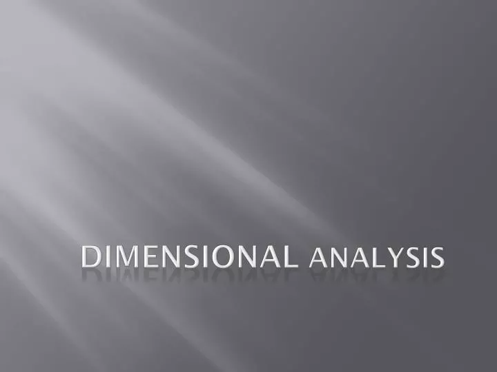 dimensional analysis