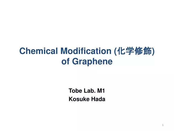 chemical modification of graphene