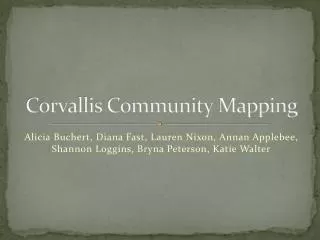 Corvallis Community Mapping