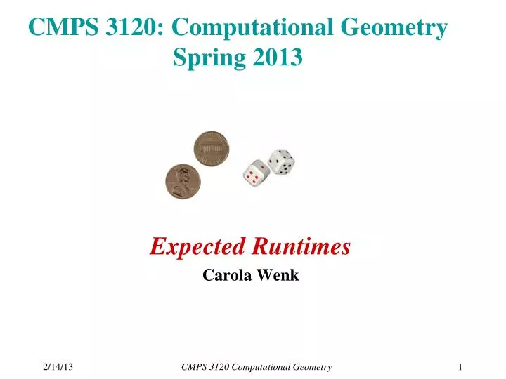 cmps 3120 computational geometry spring 2013