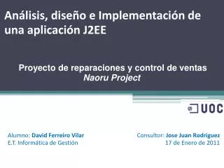 an lisis dise o e implementaci n de una aplicaci n j2ee