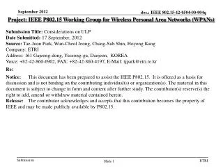 Project: IEEE P802.15 Working Group for Wireless Personal Area Networks (WPANs)