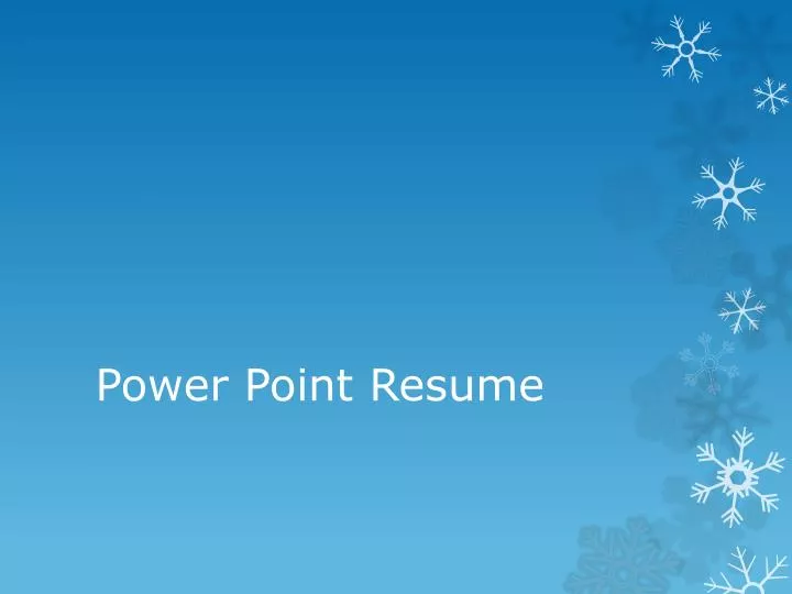 power point resume