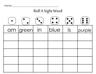 Roll A Sight Word