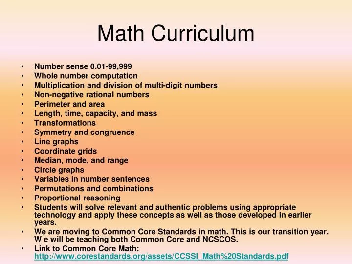 math curriculum