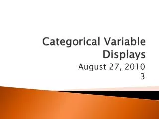 Categorical Variable Displays