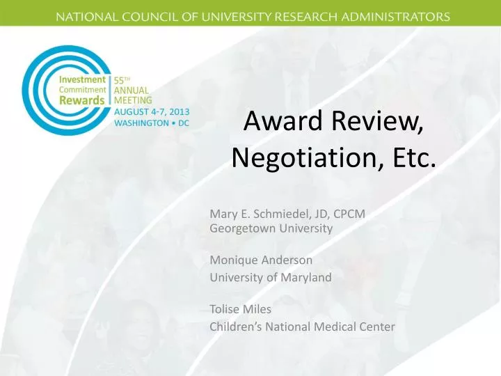 award review negotiation etc