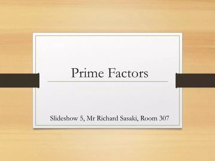 prime factors