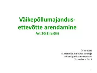 v ikep llumajandus ettev tte arendamine art 20 1 a iii