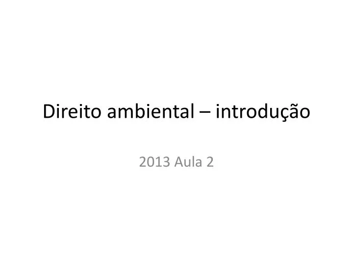 direito ambiental introdu o