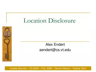 location disclosure