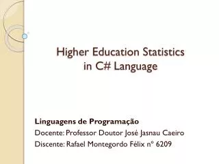 higher education statistic s in c language