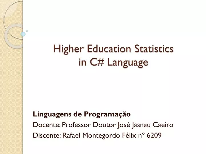 higher education statistic s in c language