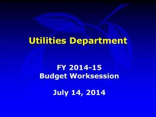 Utilities Department