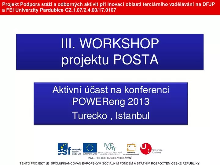 iii workshop projektu posta