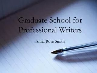 Graduate School for Professional Writers