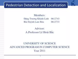 Pedestrian Detection and Localization