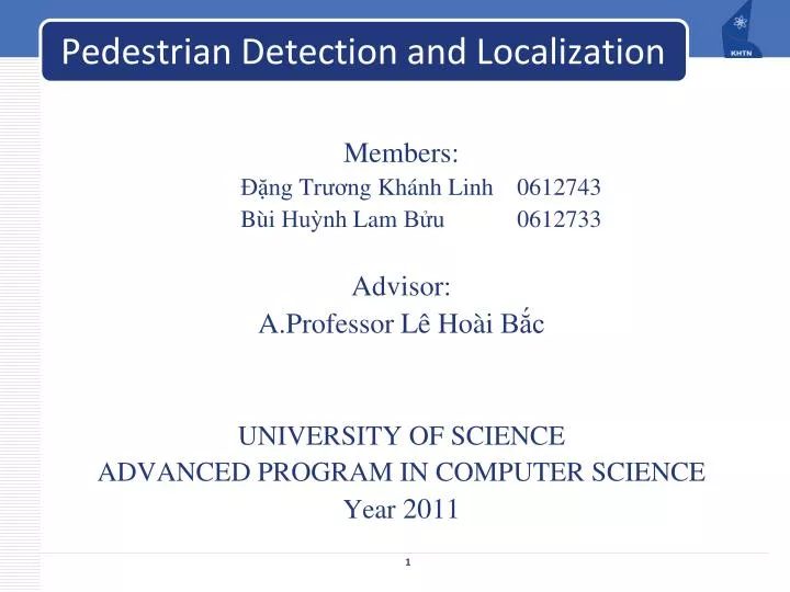 pedestrian detection and localization