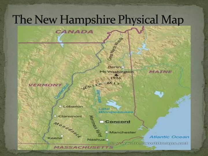 the new hampshire physical map