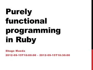 p urely functional programming in ruby