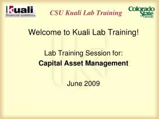 CSU Kuali Lab Training