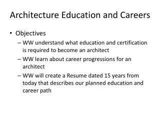 Architecture Education and Careers