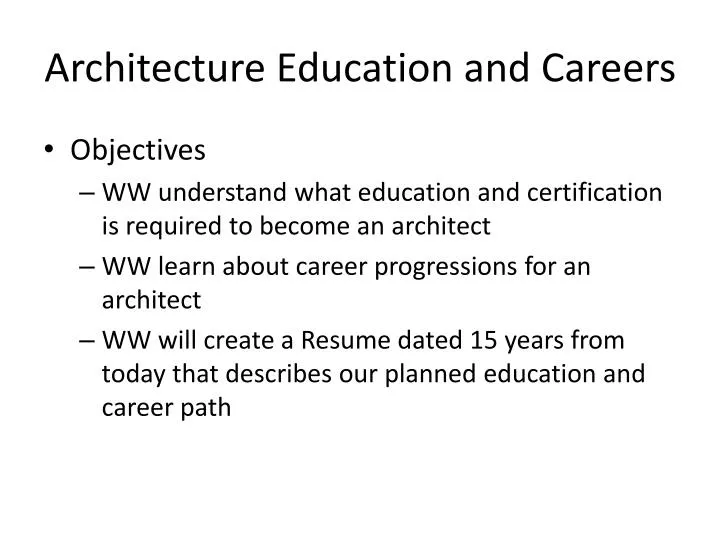 architecture education and careers