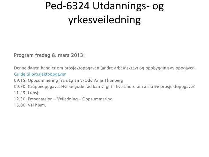 ped 6324 utdannings og yrkesveiledning