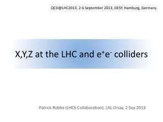 X,Y,Z at the LHC and e + e - colliders