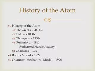 History of the Atom