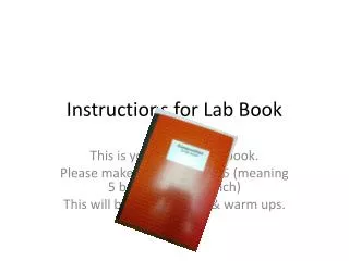 Instructions for Lab Book