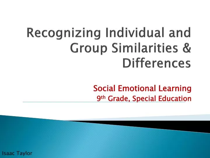 recognizing individual and group similarities differences