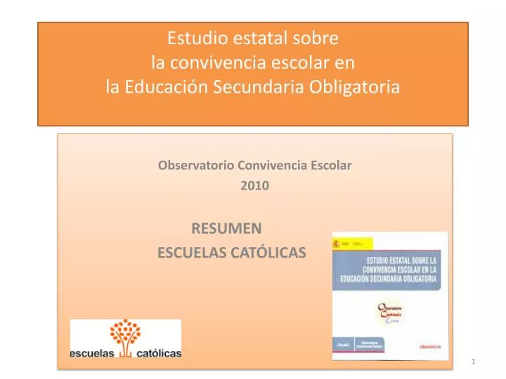 estudio estatal sobre la convivencia escolar en la educaci n secundaria obligatoria