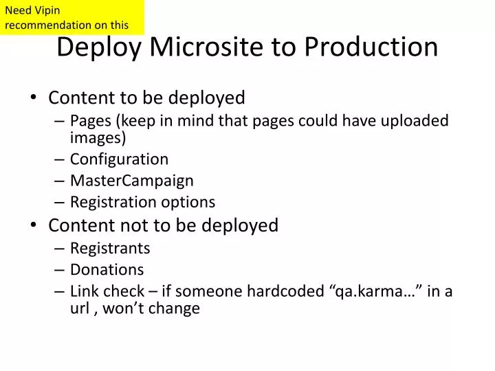 deploy microsite to production