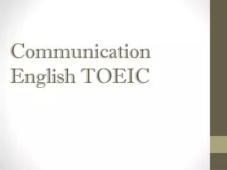 Communication English TOEIC