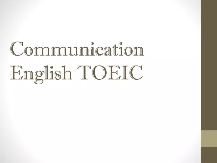 communication english toeic