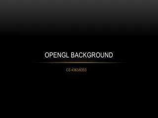 OpenGL Background