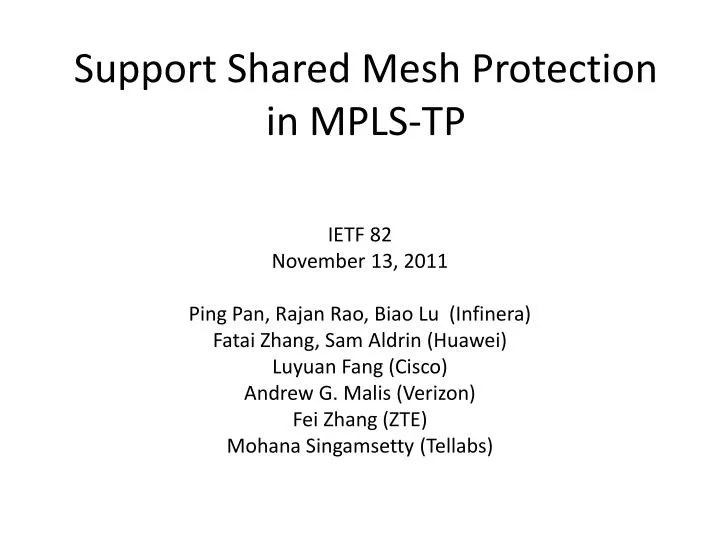 support shared mesh protection in mpls tp