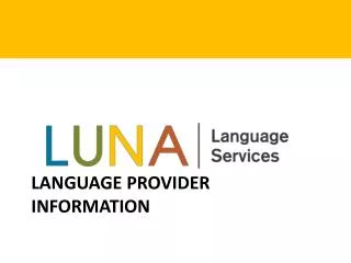 Language provider information