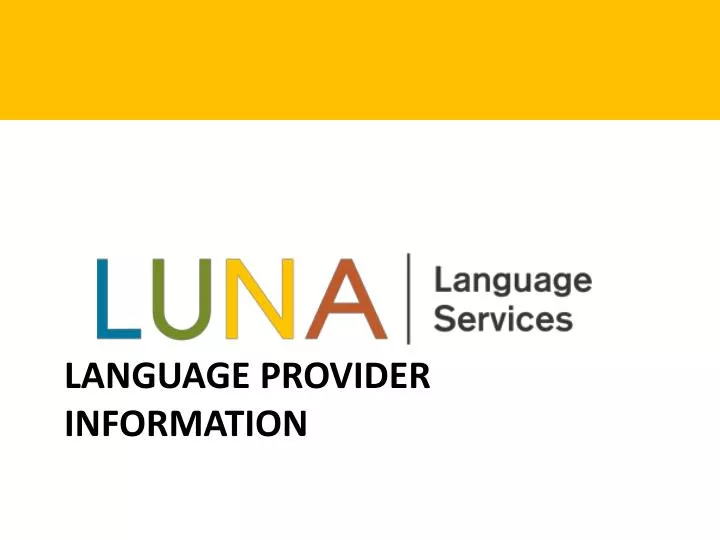 language provider information
