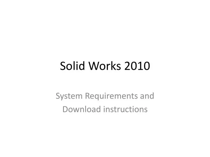 solid works 2010
