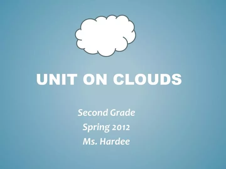 unit on clouds