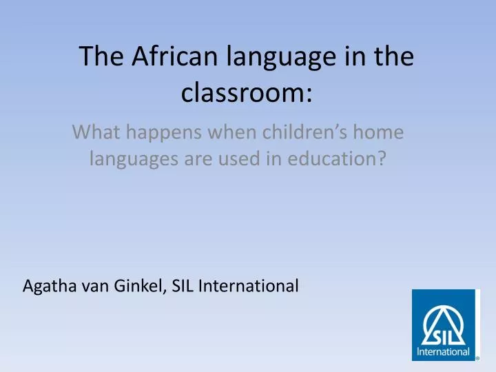 the african language in the classroom
